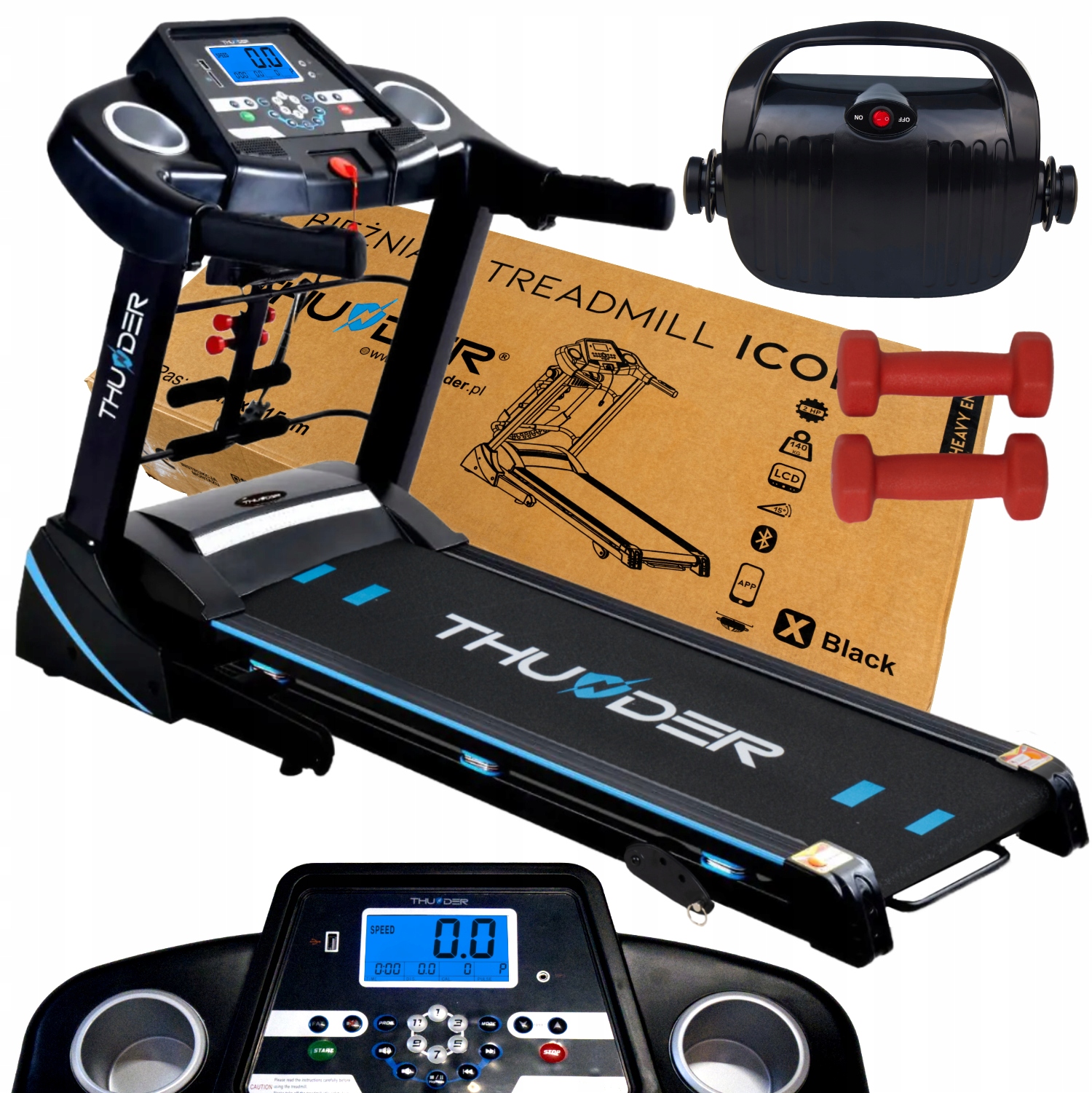 Thunder Icon-D-Black Electric Bežec do 140 kg