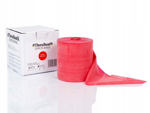 Pás, guma na cvičenie - Nemecká cvičebná páska Theraraband Red 2,5 m