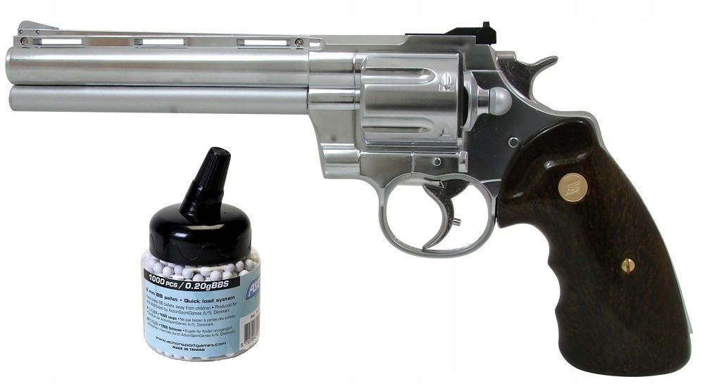 Airsoft -  Revolver Asg GG R357 Chrome Balls Set + Free