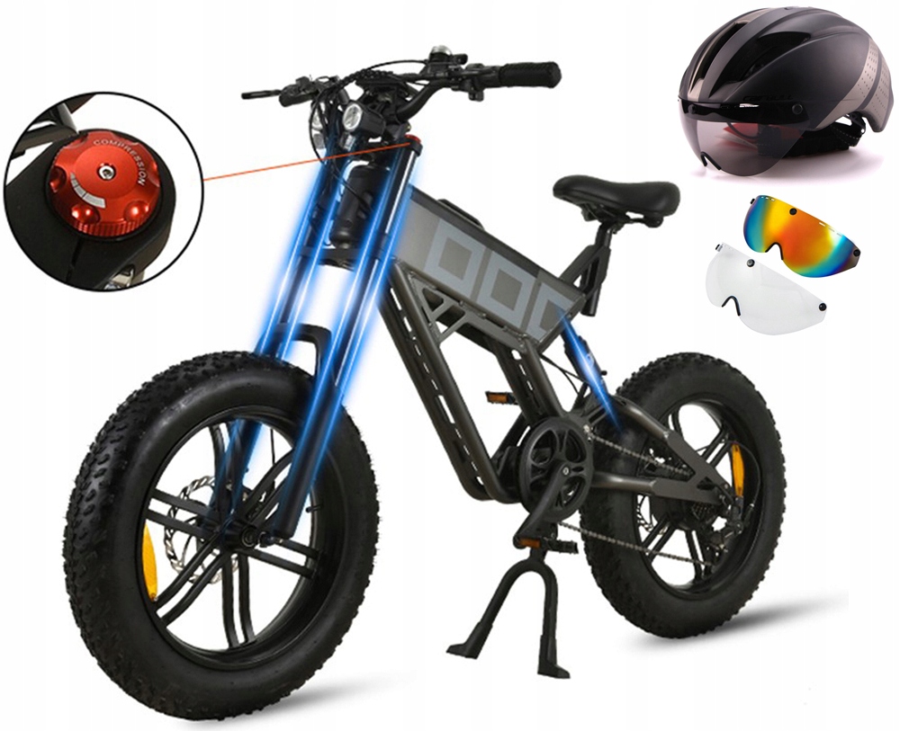 Elektrický bicykel Kugoo Oil Brzdenie E-Bike Grey Rám 20 palcov