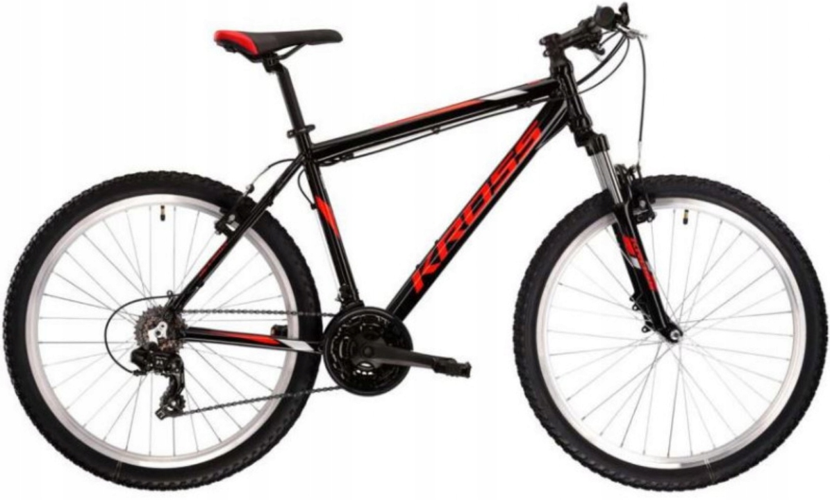 Horský bicykel - MTB Bike Kross Hexagon M červený rám 19 palcov