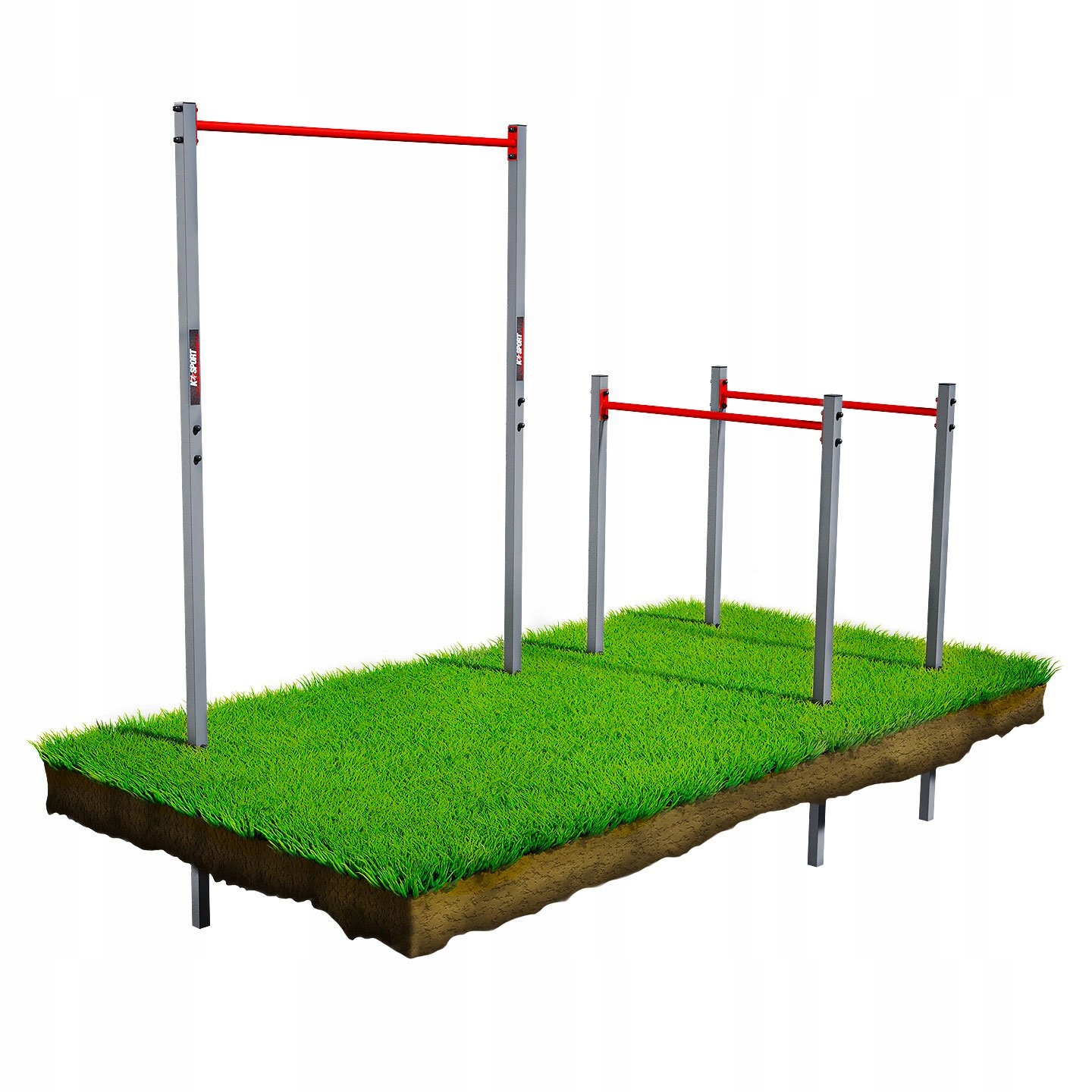 Hrazda na cvičenie - Vonkajšia záhradná tyč pre ťahanie + zábradlia